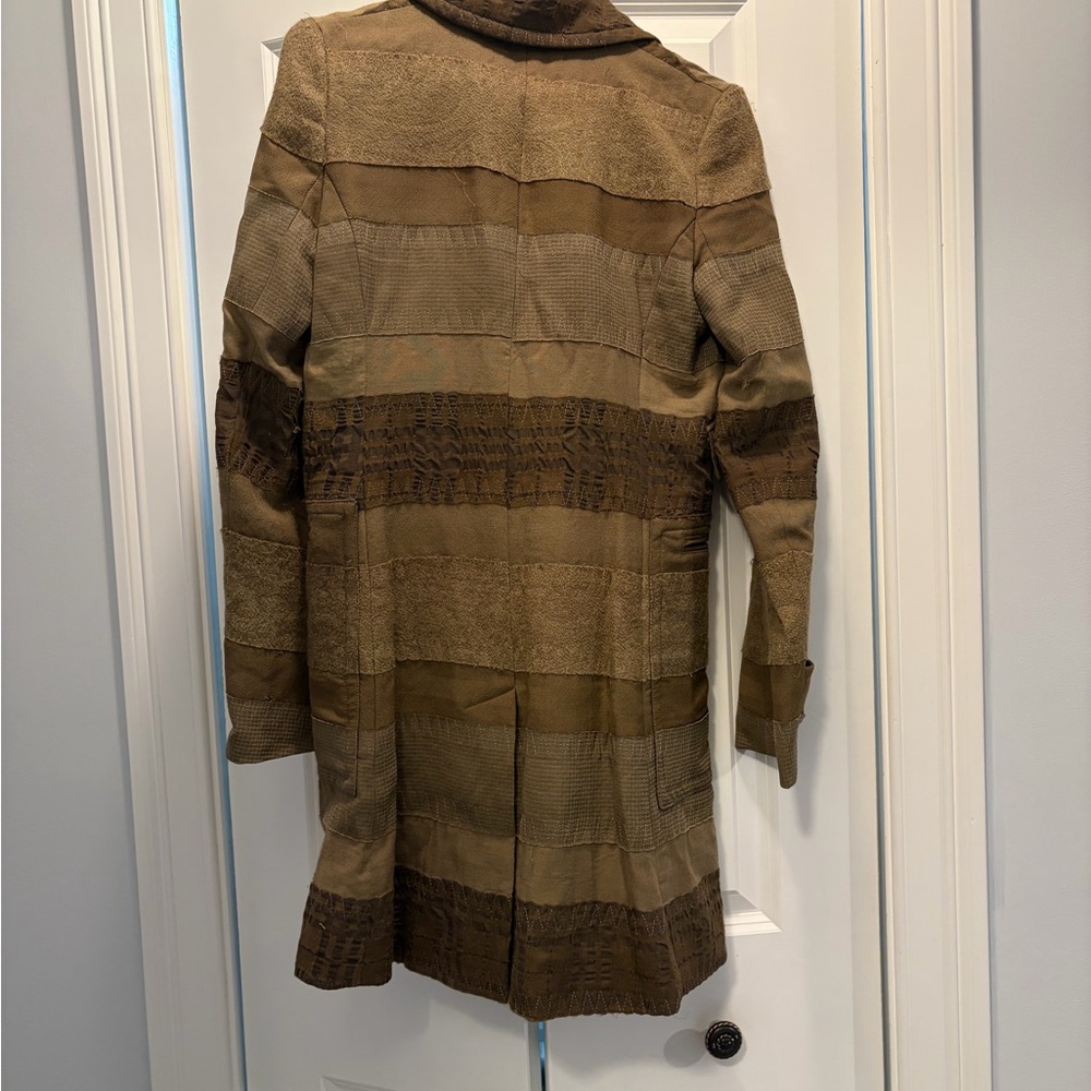 Women's Brown Patchwork Coat - Picture 2 of 3